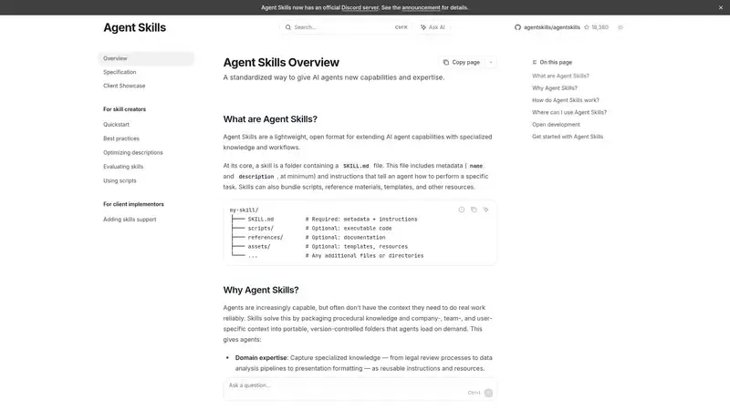Demo de AgentSkills Vista previa de AgentSkills