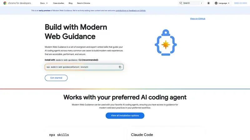 Demo de Modern Web Guidance Vista previa de Modern Web Guidance