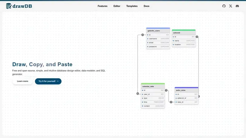 Demo de drawDB Vista previa de drawDB