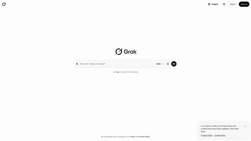 Demo de Grok.com Vista previa de Grok.com
